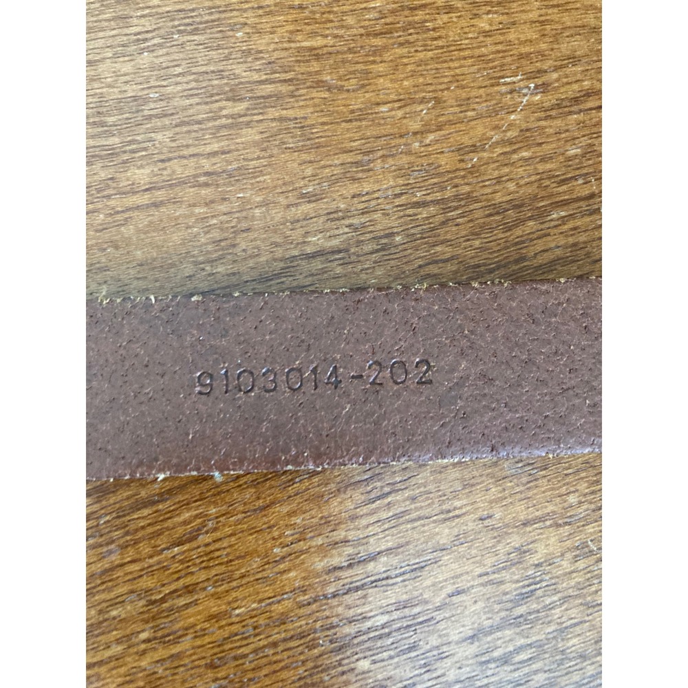 Lauren Ralph Lauren Brown Italian Leather Belt Brass Buckle LRL Logo Cognac L - Picture 12 of 12
